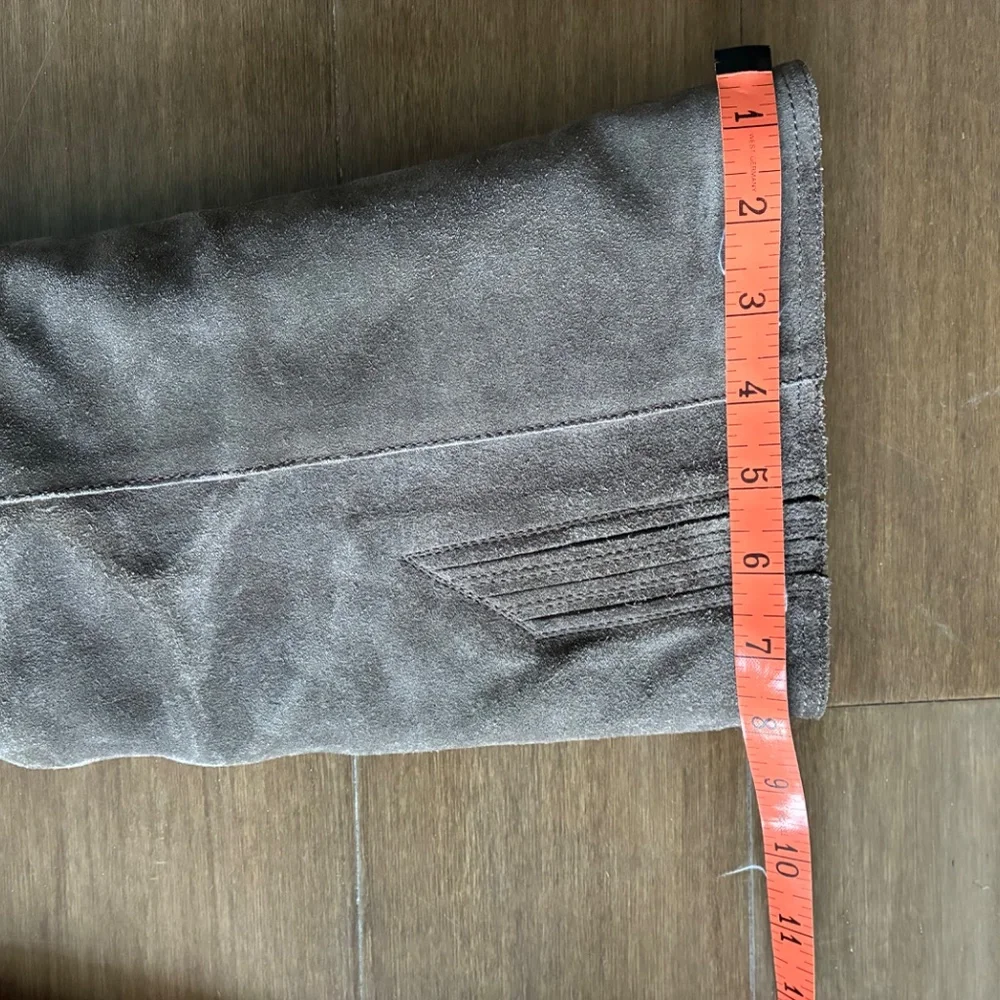 EUC Garnet Hill gray suede tall boots 7 1/2
